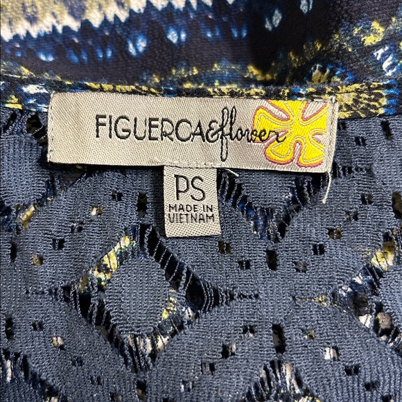 Figueroa & Flower Bohemian Patterned Blouse With Lace Details On Back Size SP - Picture 4 of 8